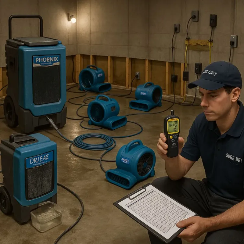 Structural Drying and Dehumidification process in Canton, MS